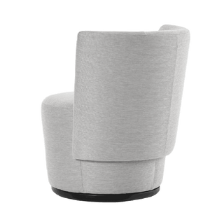 Mobitec Bolero R1418 fauteuil in lichtgrijze stof, schuin achteraanzicht