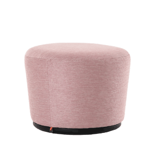 Mobitec Bolero R2310 poef in roze stof op zwarte voet