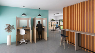 Buronomic Calme workstation pod for standing use