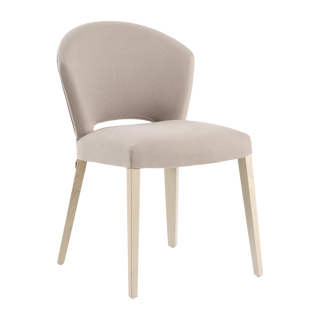 Mobitec Cuori C0110 chair in taupe fabric, front three-quarter view