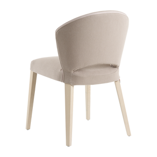 Mobitec Cuori C0110 chair in taupe fabric, rear three-quarter view