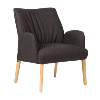 Mobitec Enora C0112 fauteuil in antraciet stof, schuin vooraanzicht
