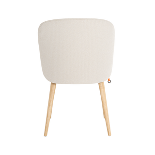 Mobitec Neo C0150 chair in ecru bouclé, back view