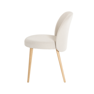 Mobitec Neo C0150 chair in ecru bouclé, left side view
