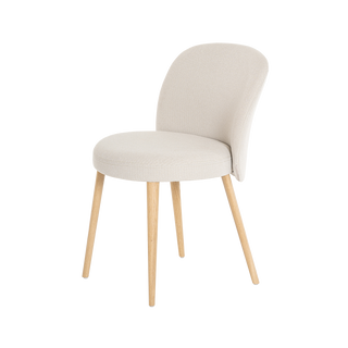 Mobitec Neo C0150 chair in ecru bouclé, rear side view