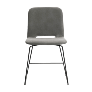 Chaise Mobitec Pamp C1010 en tissu gris avec poignée intégrée, vue de face