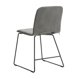 Chaise Mobitec Pamp C1010 en tissu gris, vue de trois quarts arrière