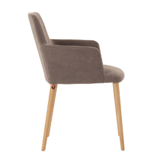 Mobitec Rob C0212 armchair in taupe fabric, side view