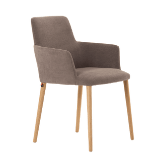 Mobitec Rob C0212 armchair in taupe fabric, front three-quarter view
