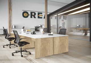 Retro bureau à piètement panneau