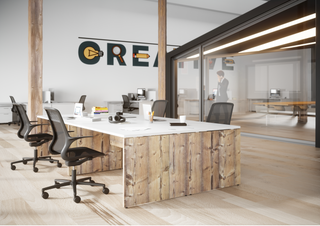 Retro bureau à piètement panneau