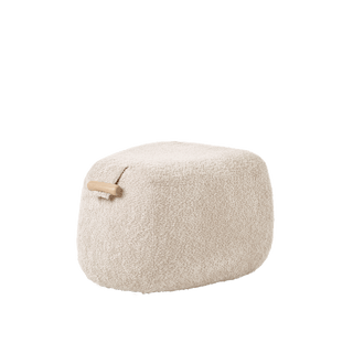 Mobitec Thalia R0710 poef in ecru bouclé, zijaanzicht