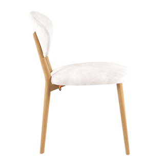 Mobitec Toro C0110 chair in light bouclé, side view
