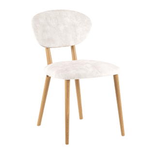 Mobitec Toro C0110 chair in light bouclé, front three-quarter view
