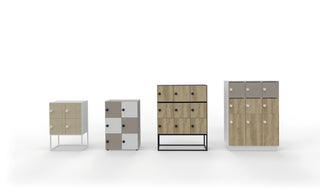 Casiers Buronomic Locker Eko en différents formats et finitions côte à côte