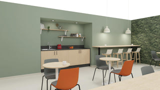 Buronomic Oasys coffee point of 240 cm in anthracite and wire oak