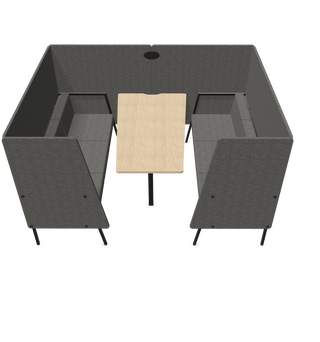 Vue de configuration du booth de concertation Buronomic Alto pour six personnes