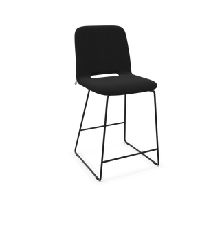 Mobitec Pamp C1510 barkruk in zwarte stof met zwart metalen frame, configuratieweergave